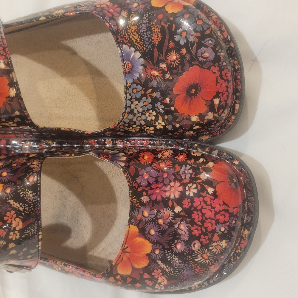 Alegria Womens Paloma Floral Mary Jane Shoes Patent Leather Platform Colorful 37 - Picture 12 of 12